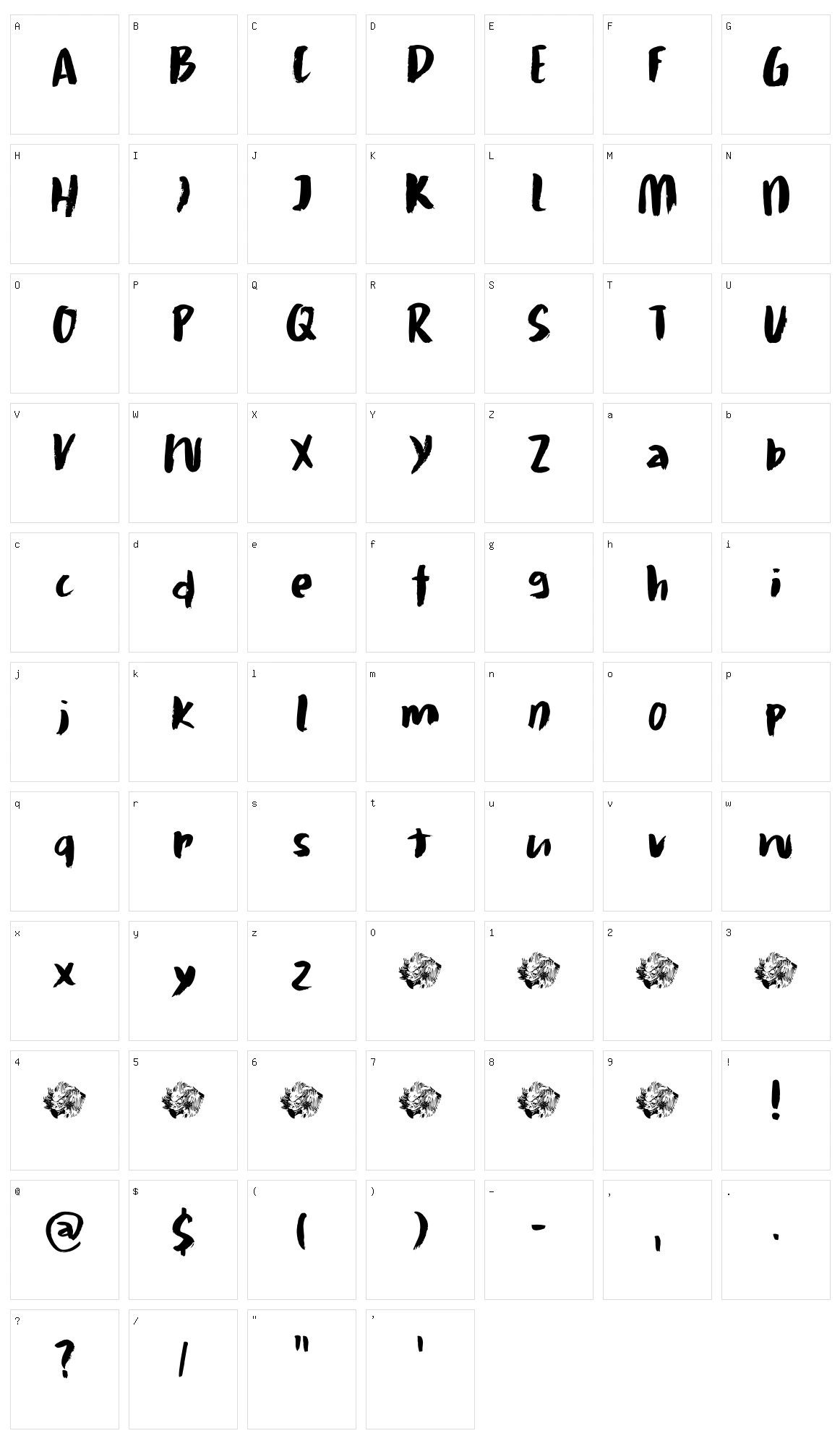 Daitengu Character Set