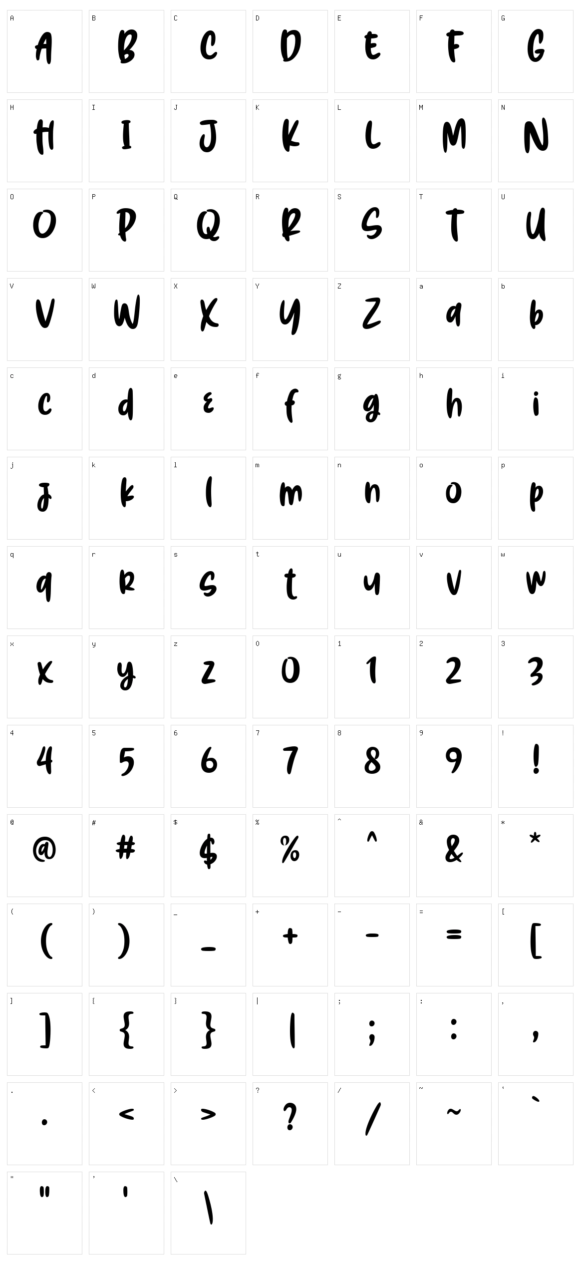 Brush Hours Character Set