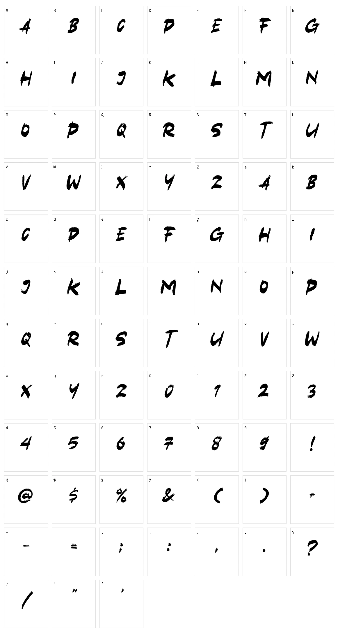 Black Hold Character Set