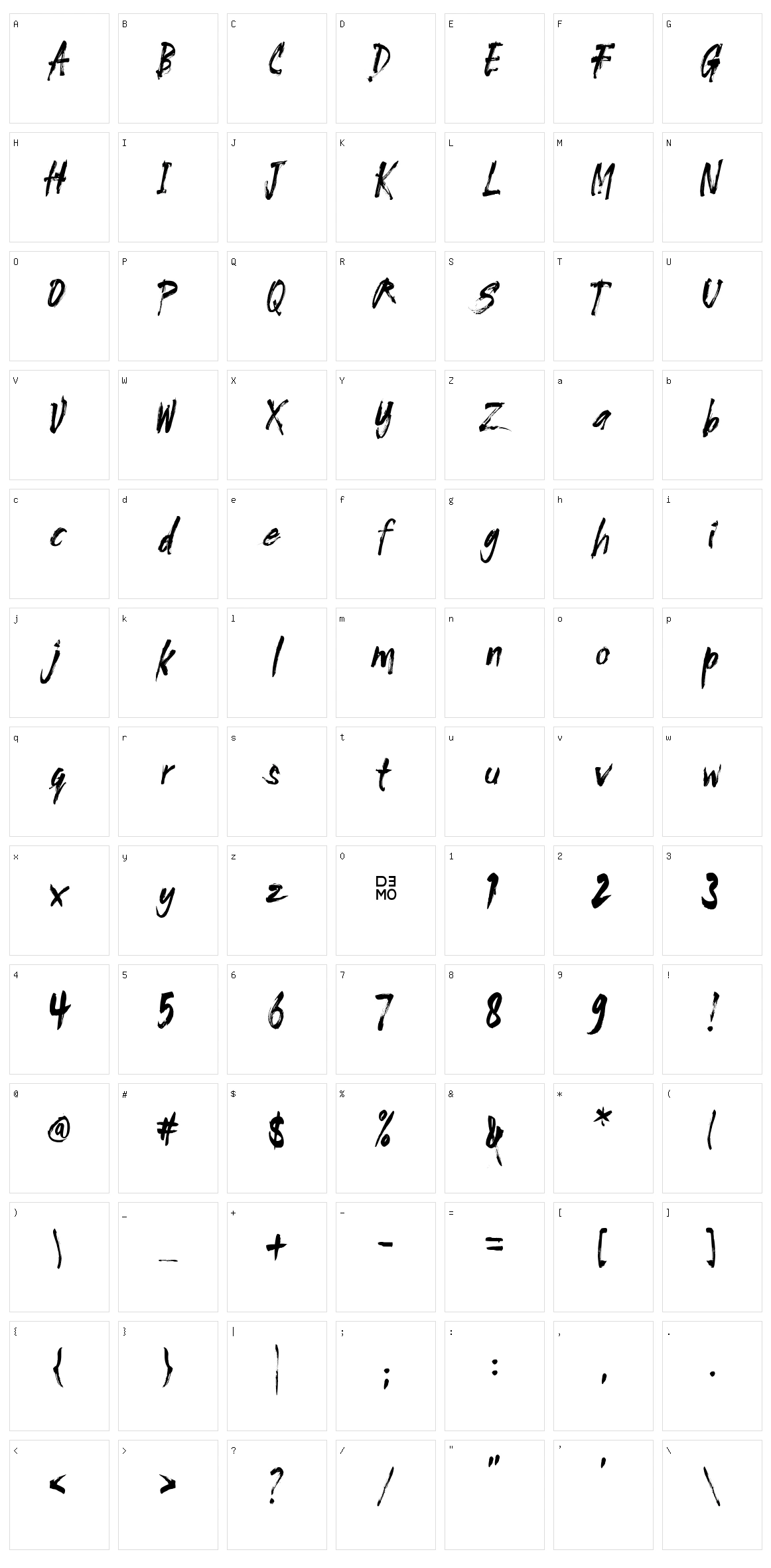 Cozybrush Character Set