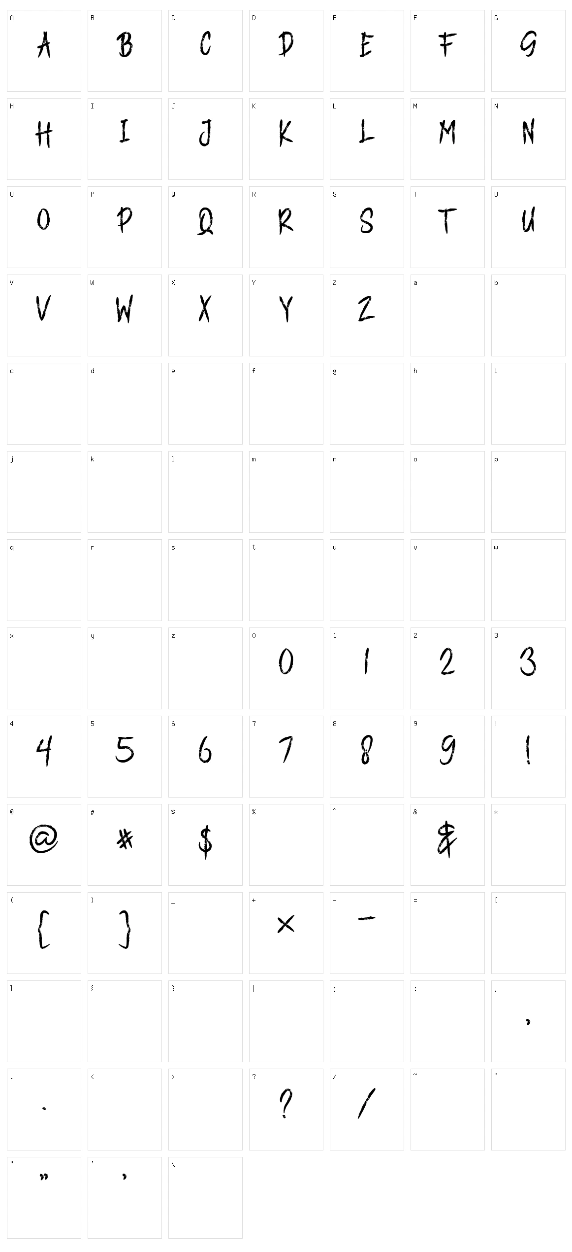 Corona Brush Character Set