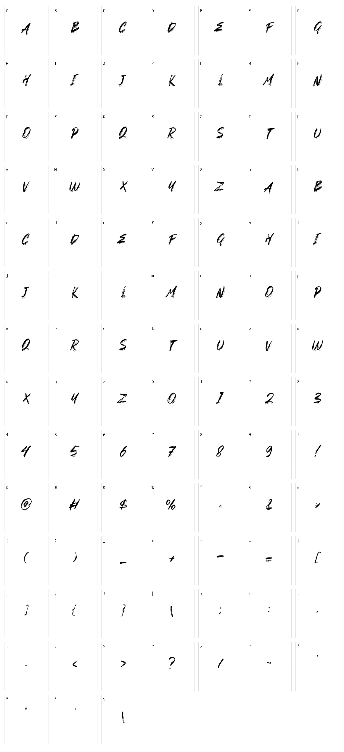 Goshbe Character Set