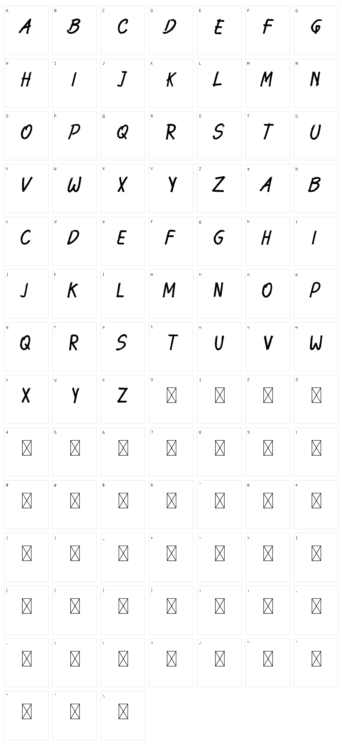 Ogorphy Character Set