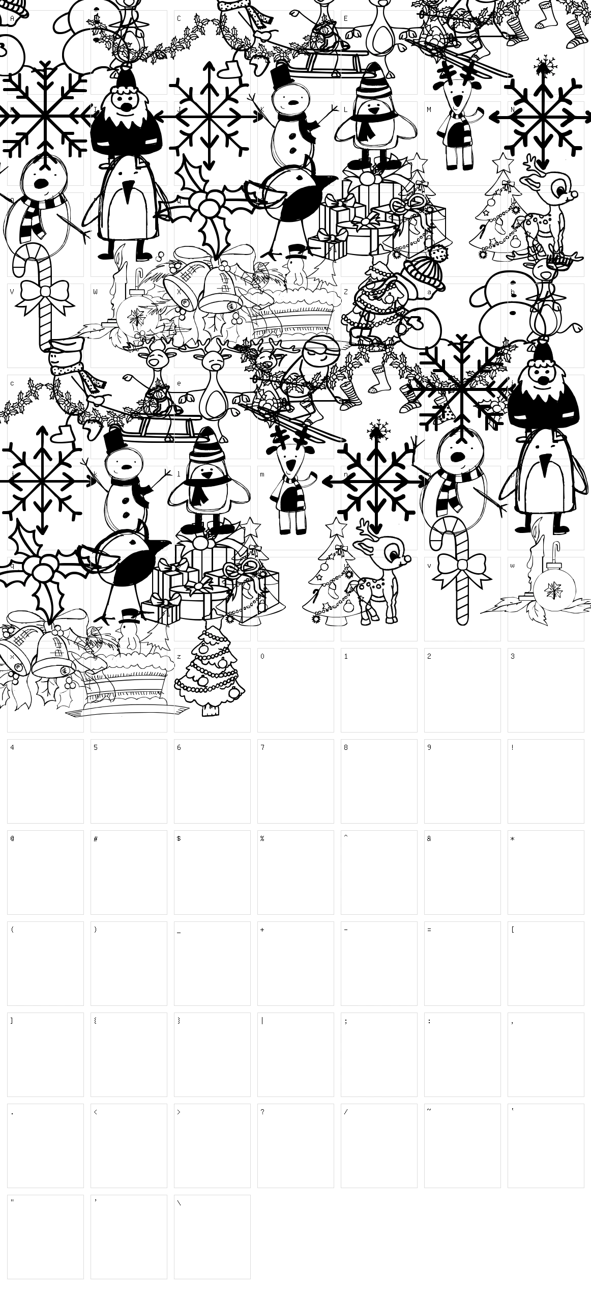 Xmas Cartoon Character Set