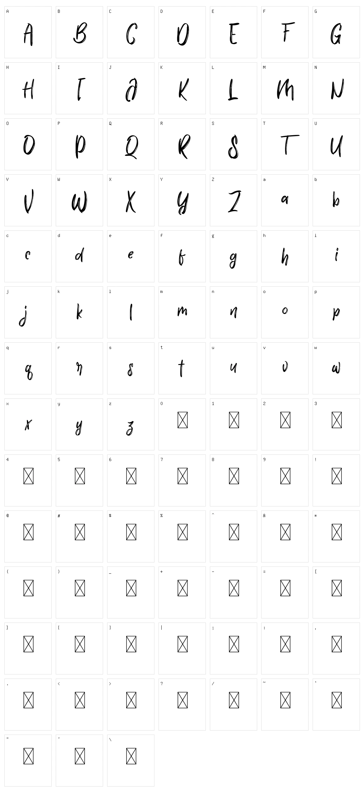 Chairmate Character Set
