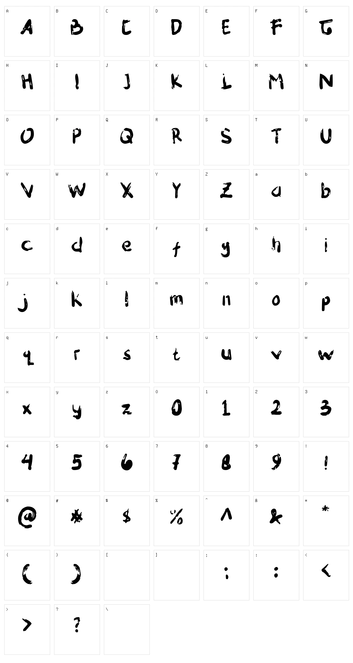 Huyelah Character Set