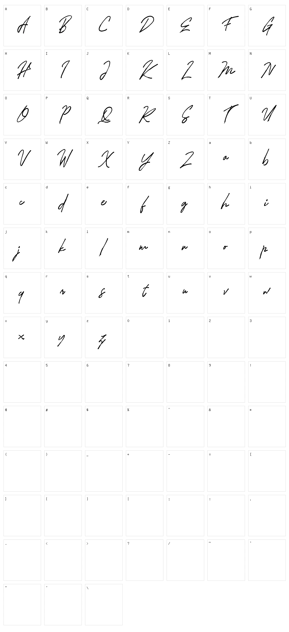 Hollims Character Set