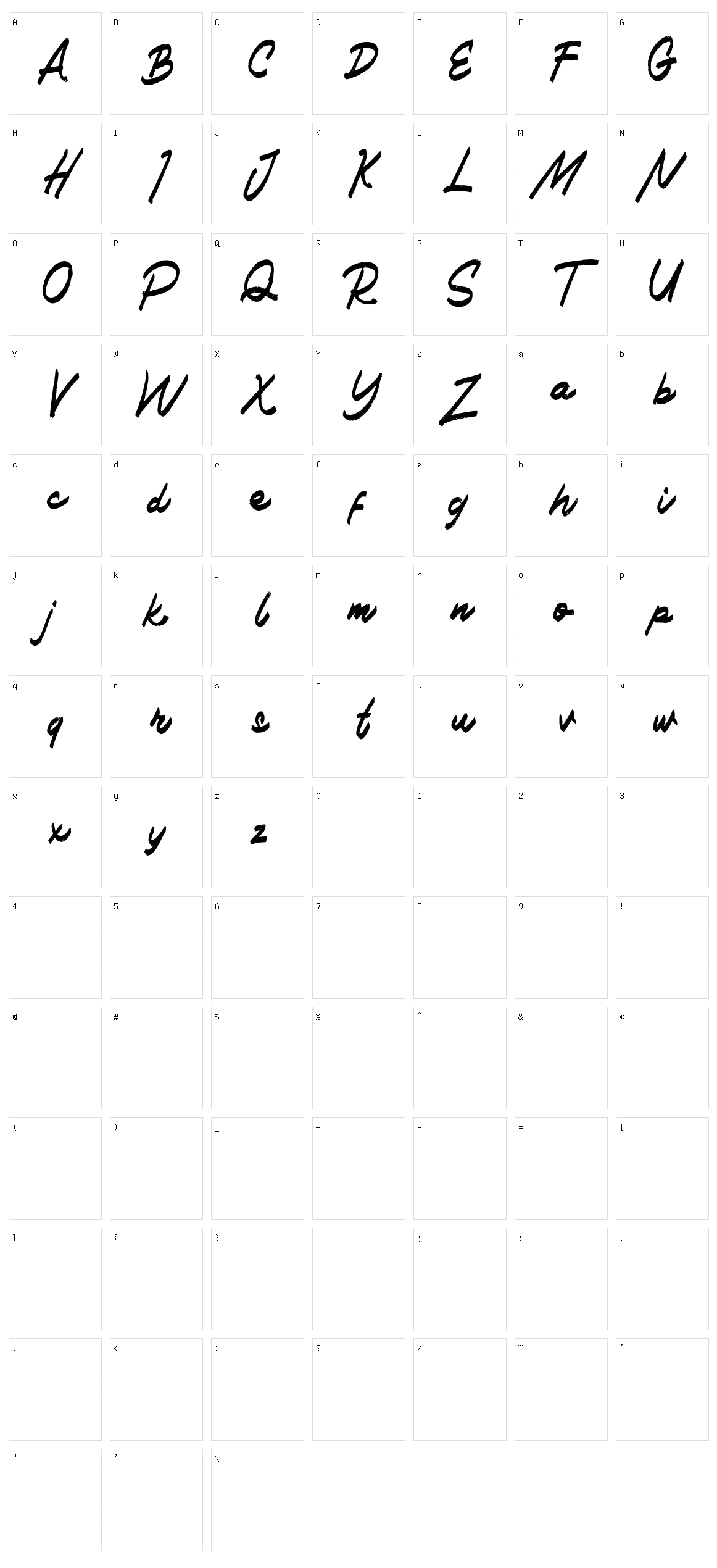 Haned Character Set