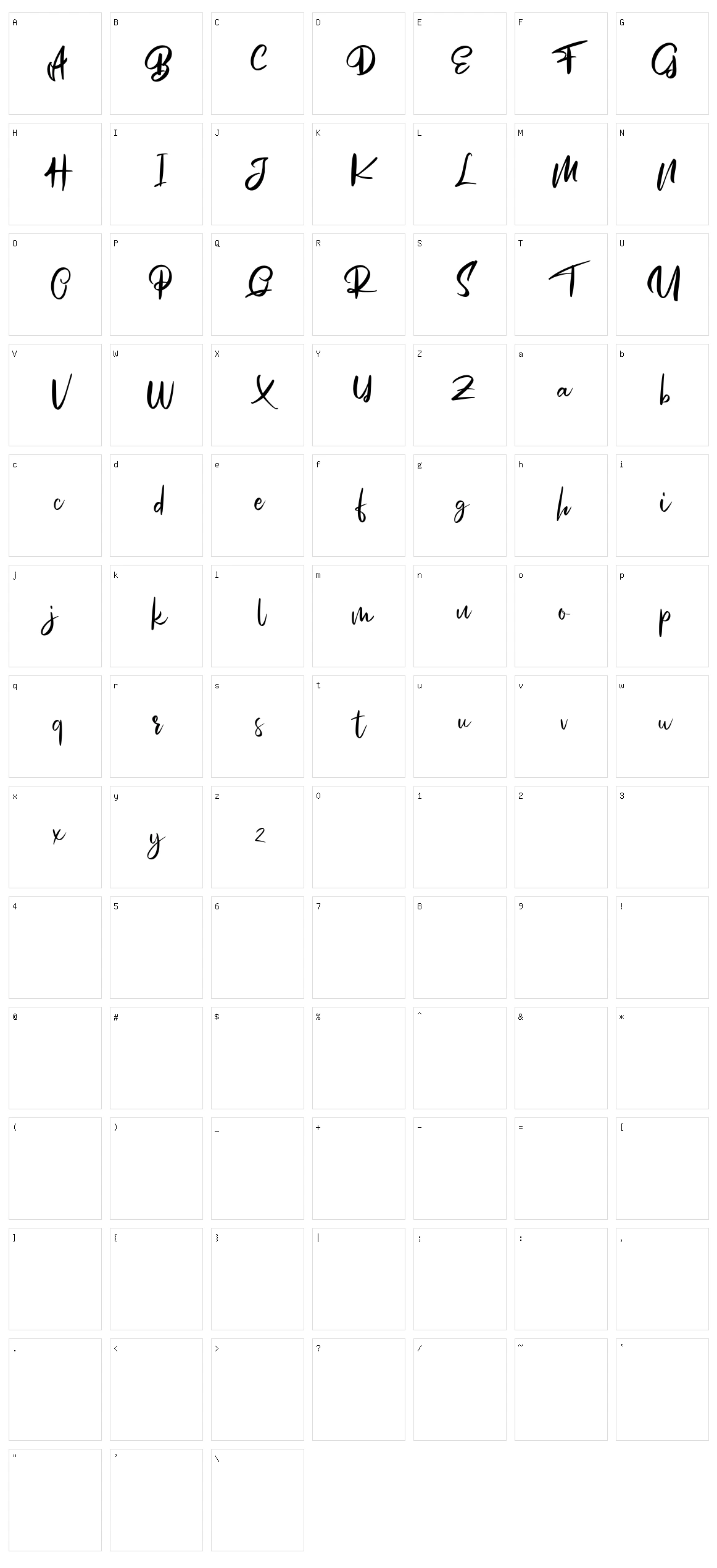 Mosem Character Set