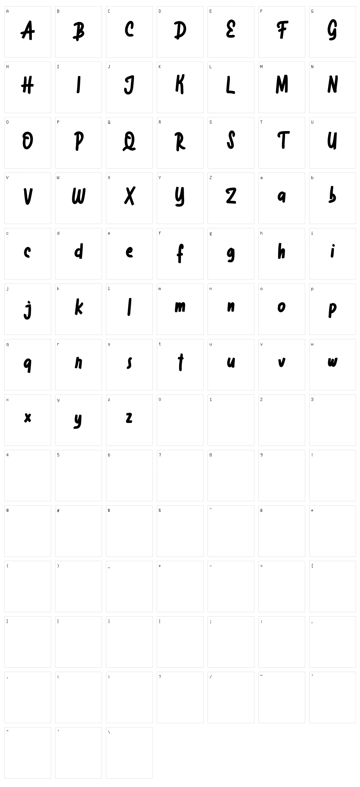 Barecy Character Set