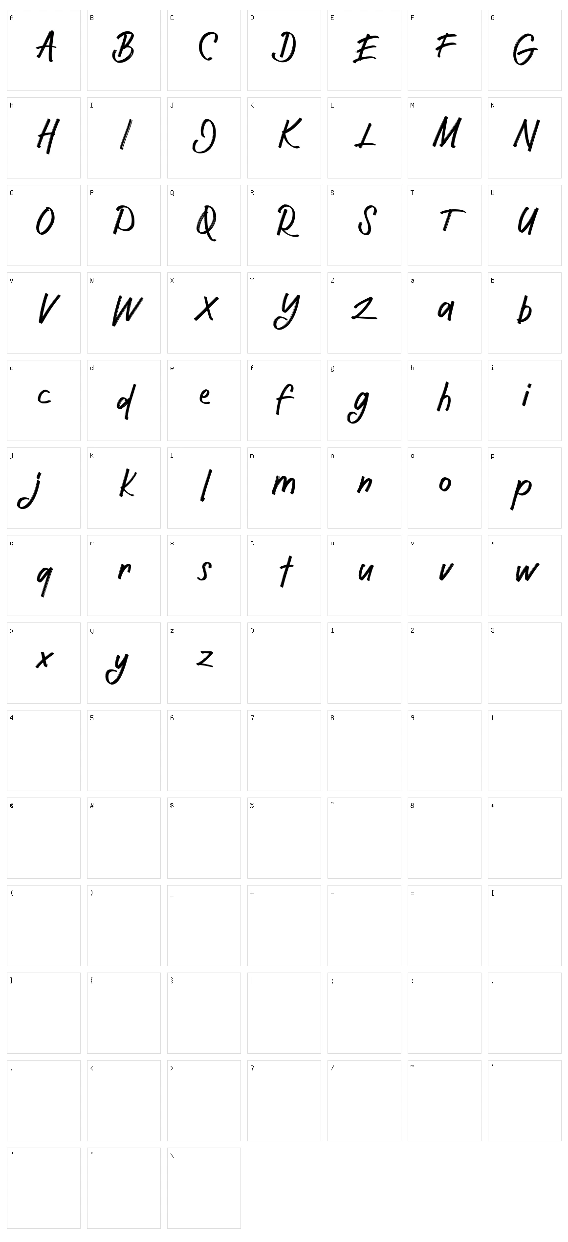 Eather Character Set