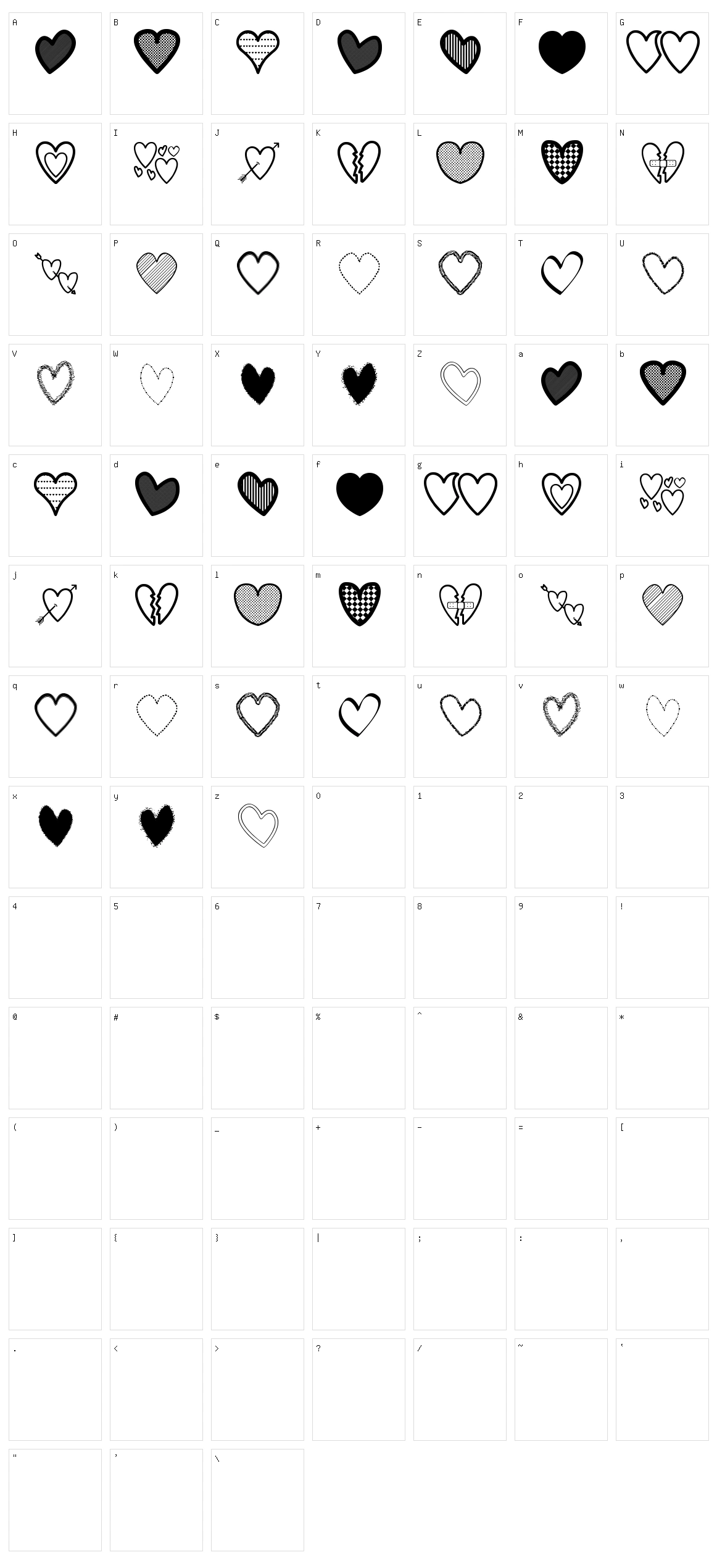 Hearts ST Character Set