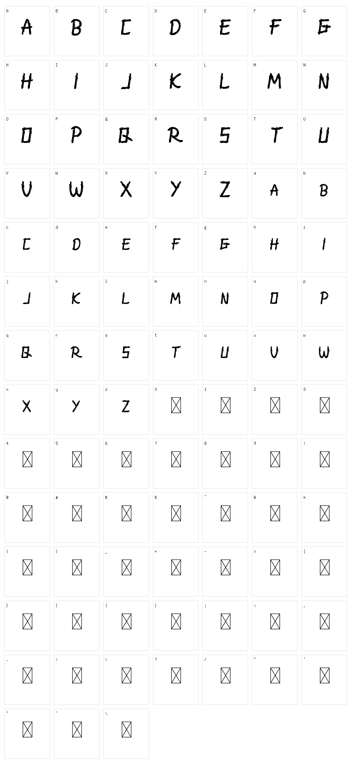 Frighter Character Set
