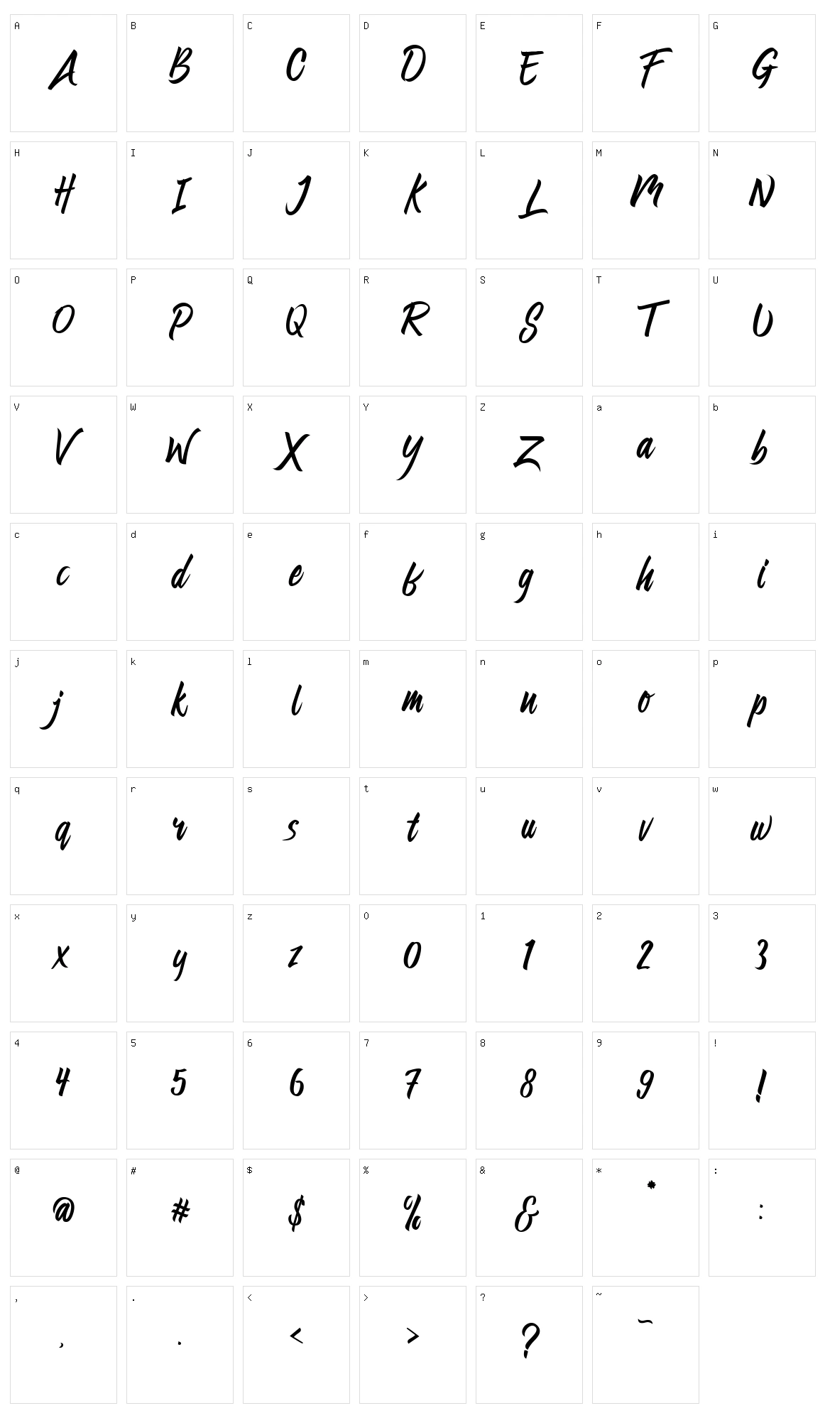 Preteoria Character Set
