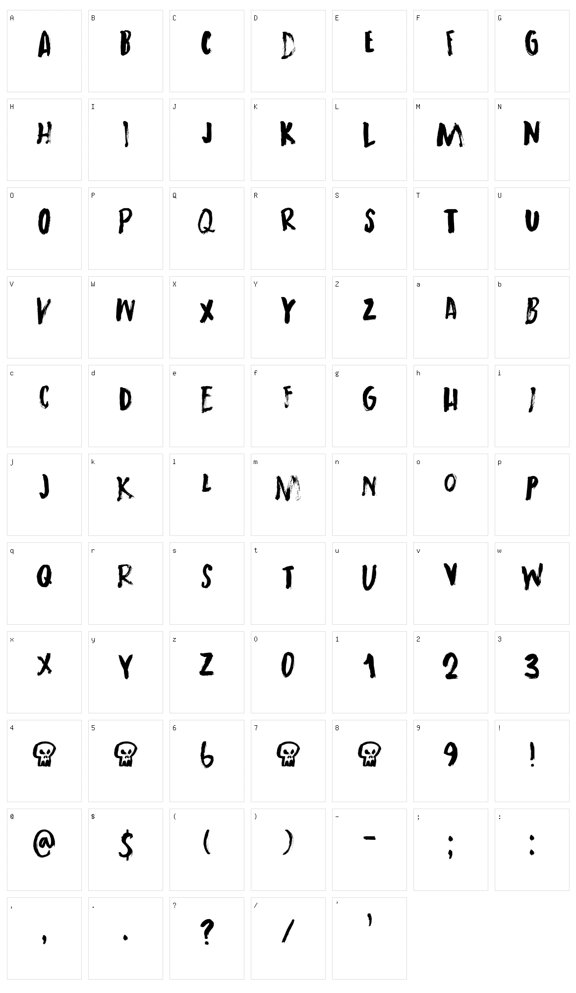 Mortal Coil Character Set