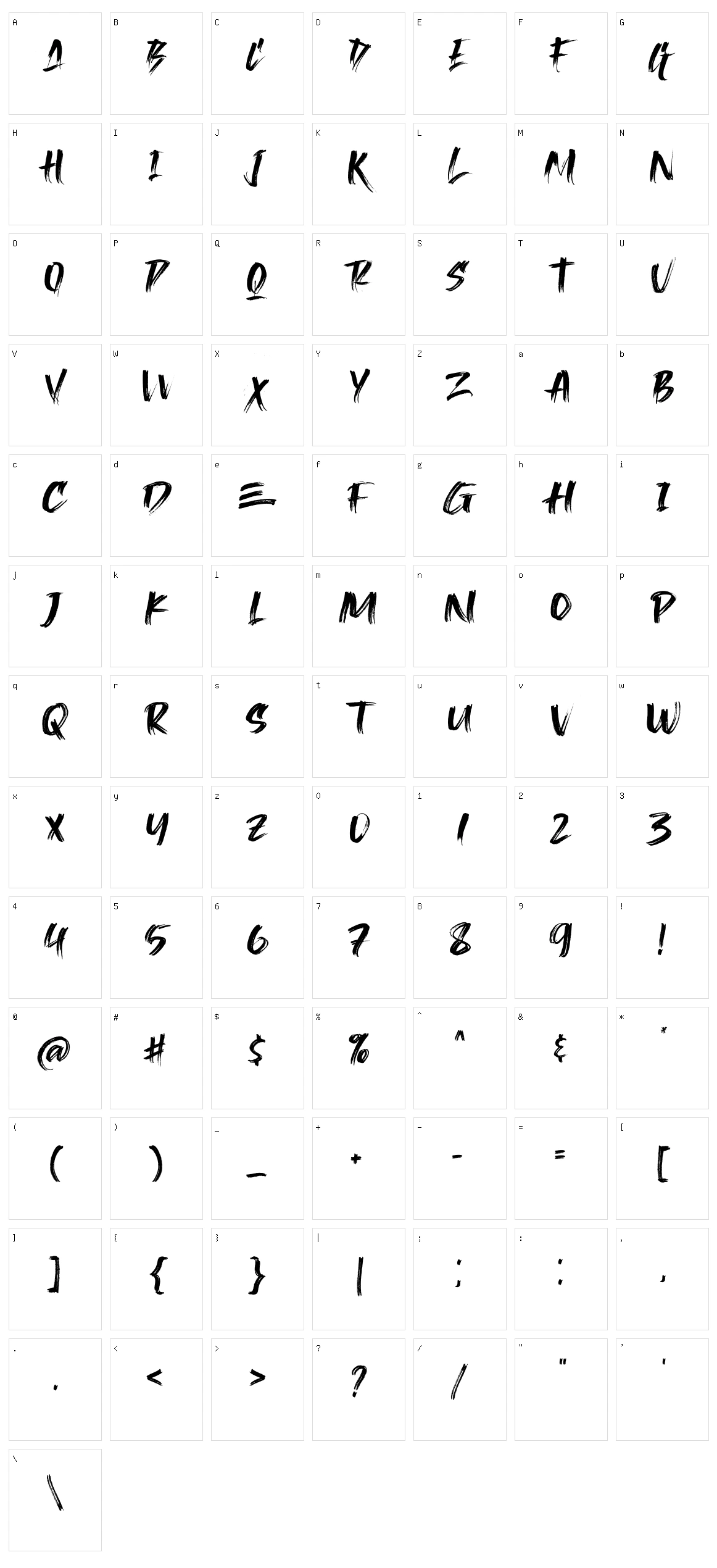 Caendr Character Set