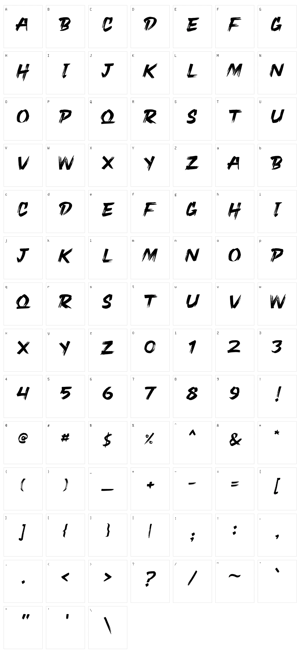 Slaztone Character Set