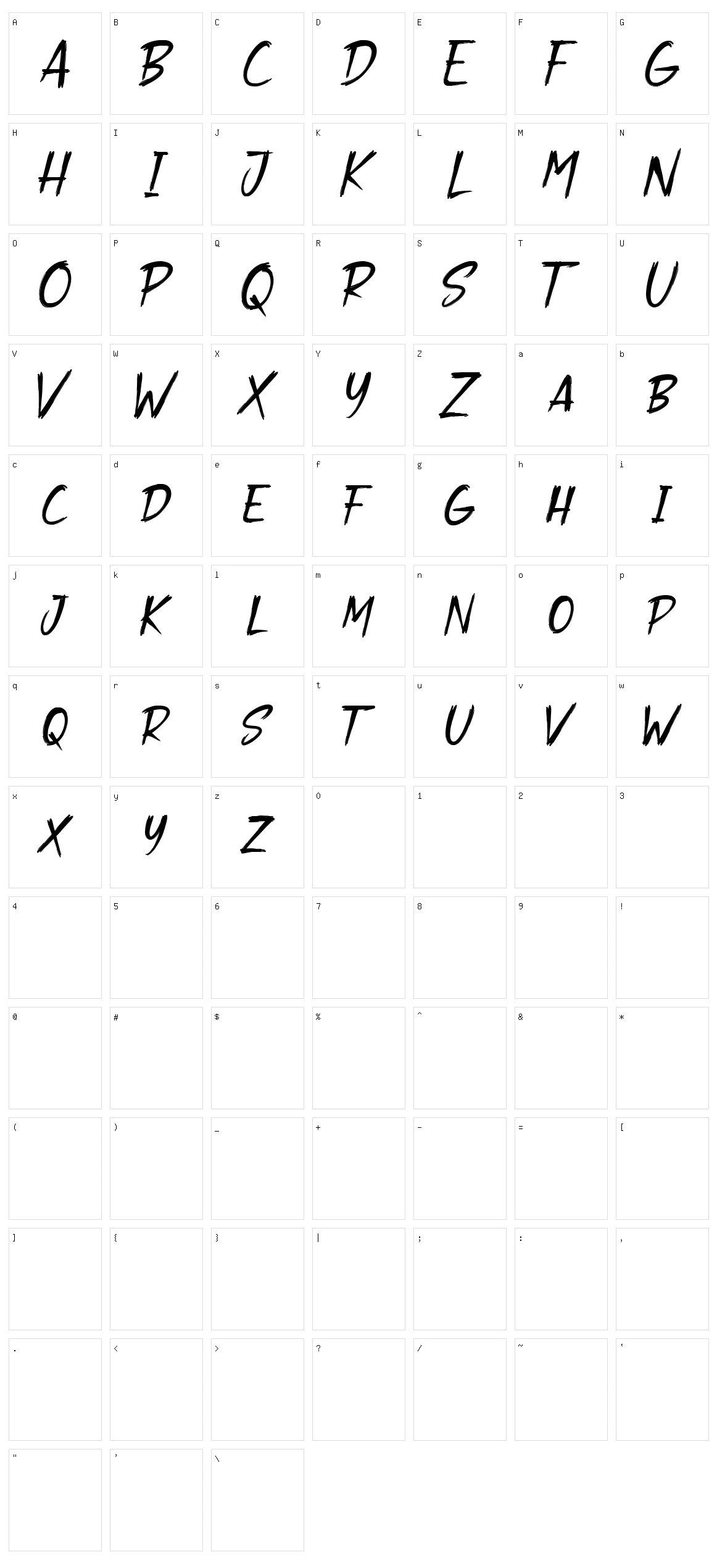 Dogger Character Set