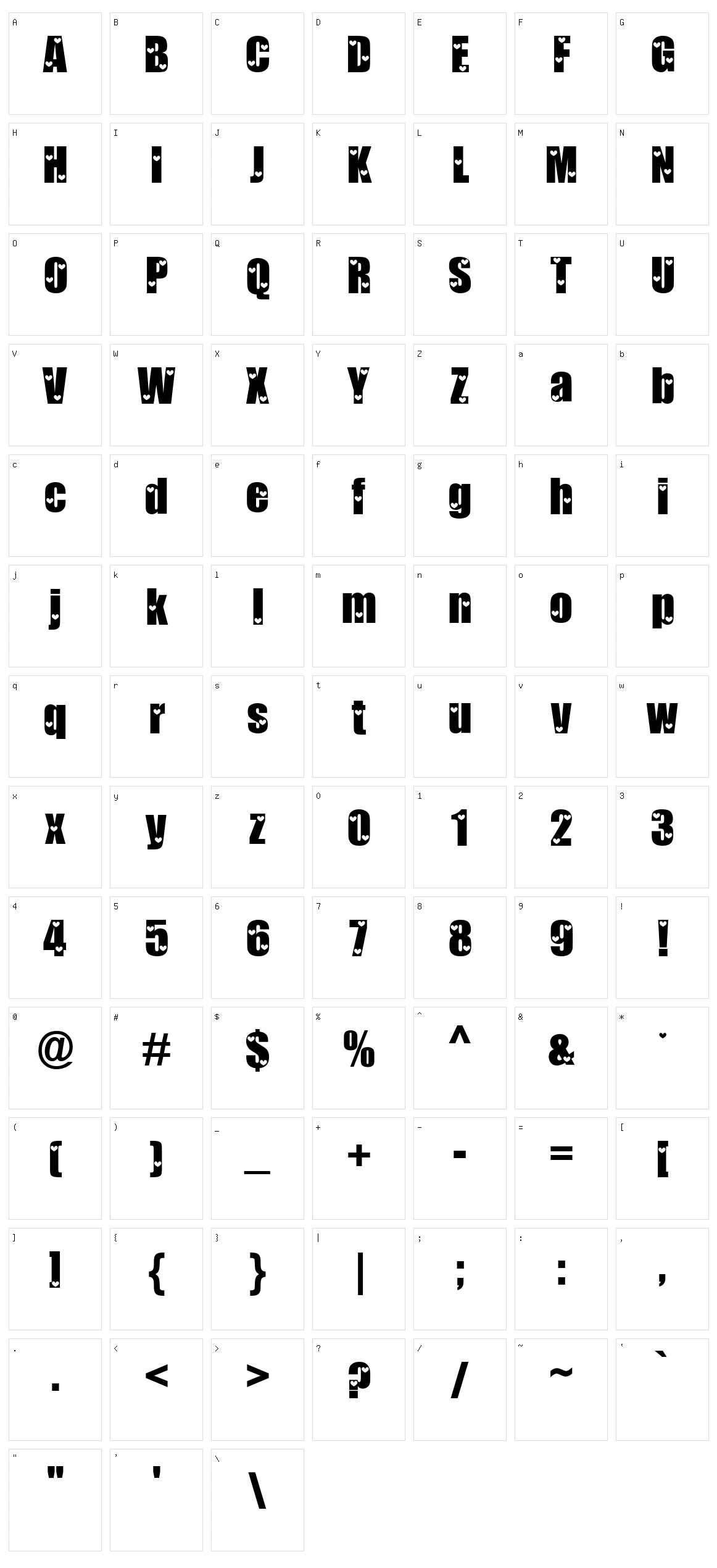 Love Letters Character Set