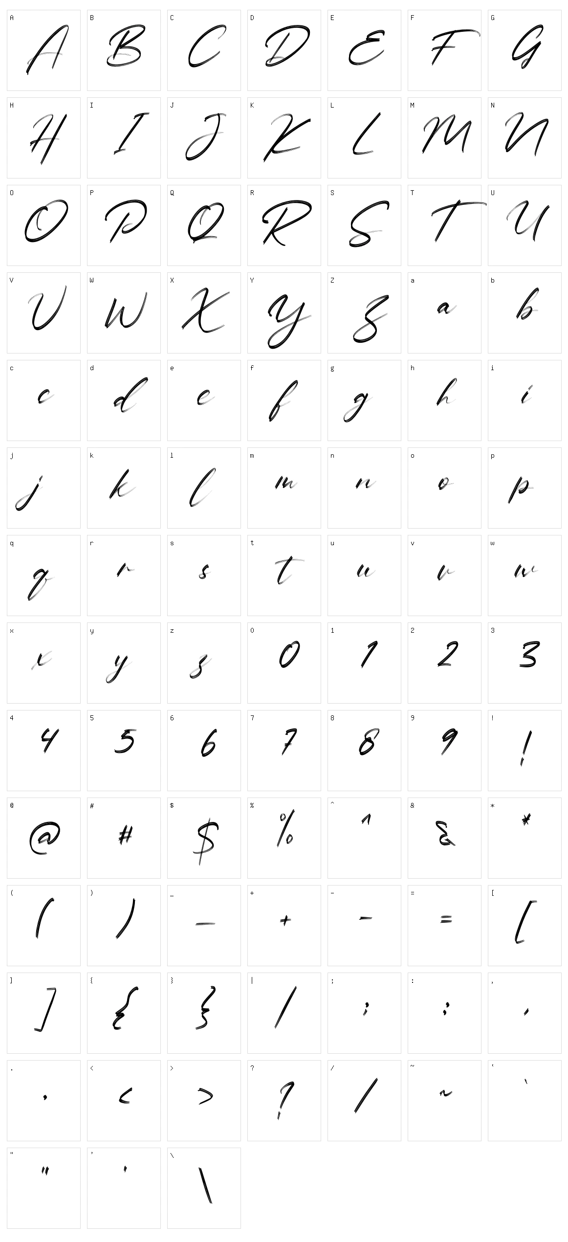 Baliung Character Set