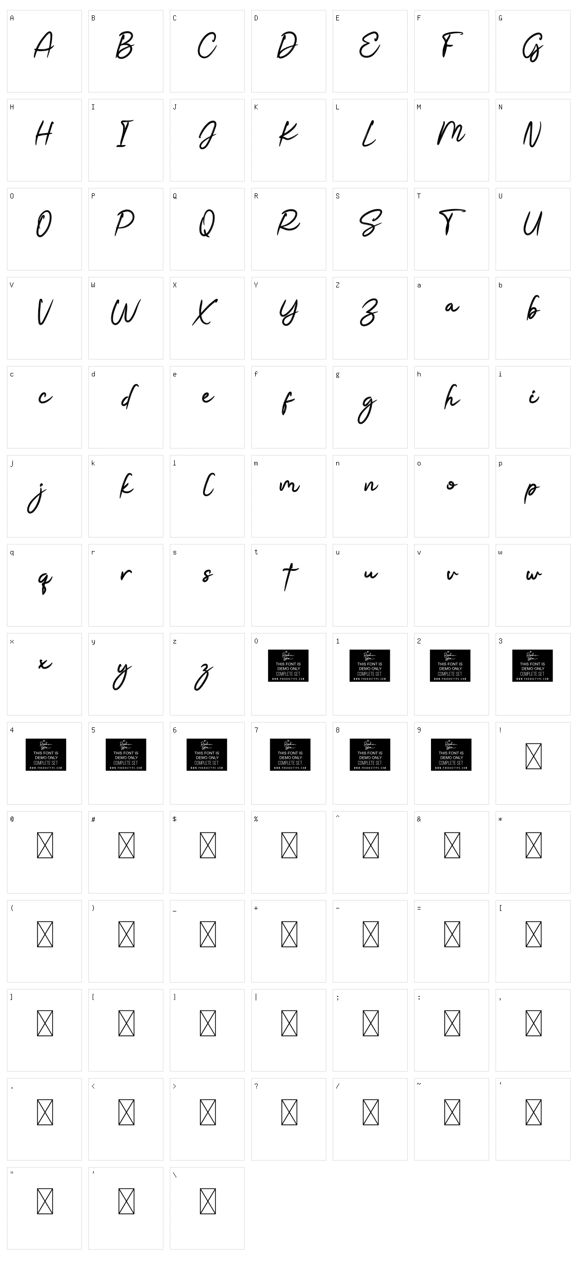 Rembulan Character Set