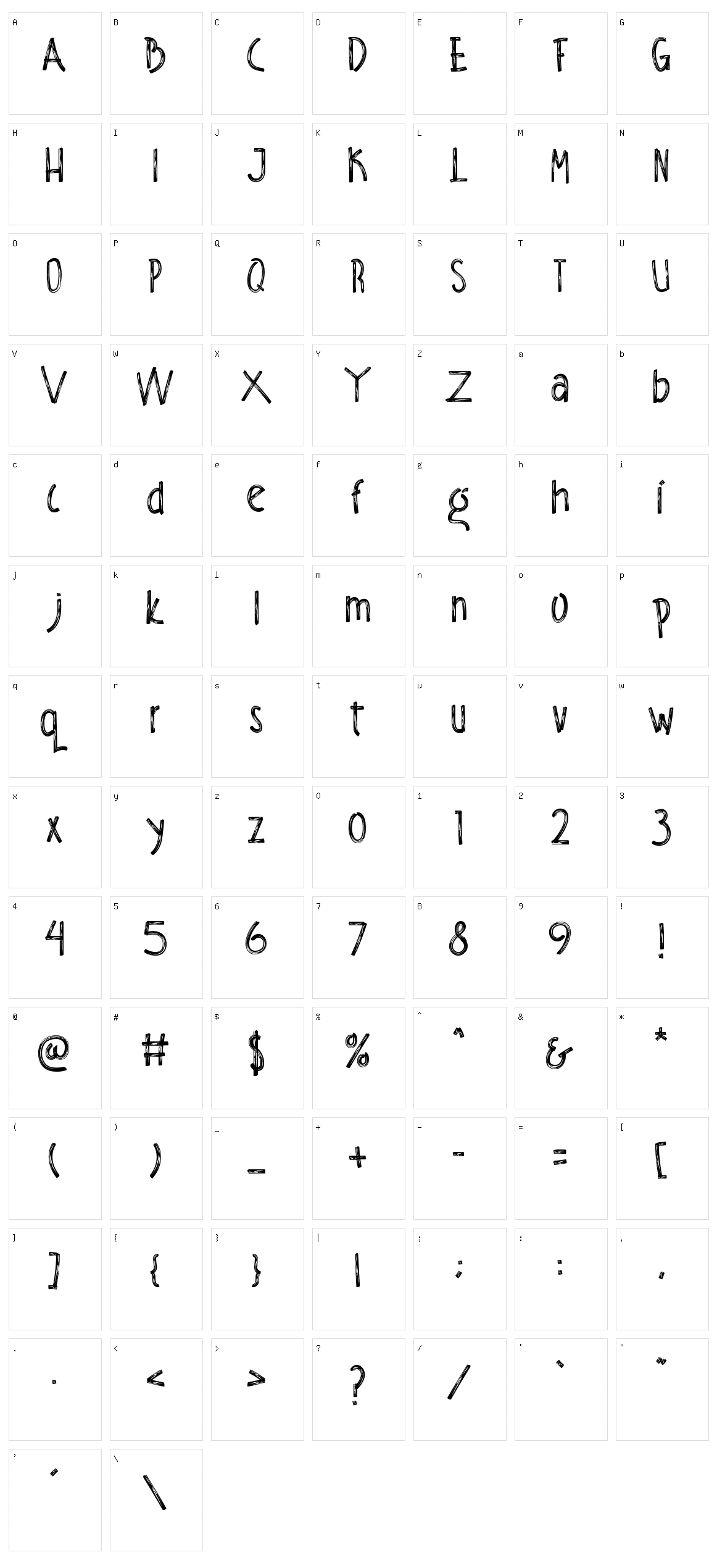 Eraser Head Character Set