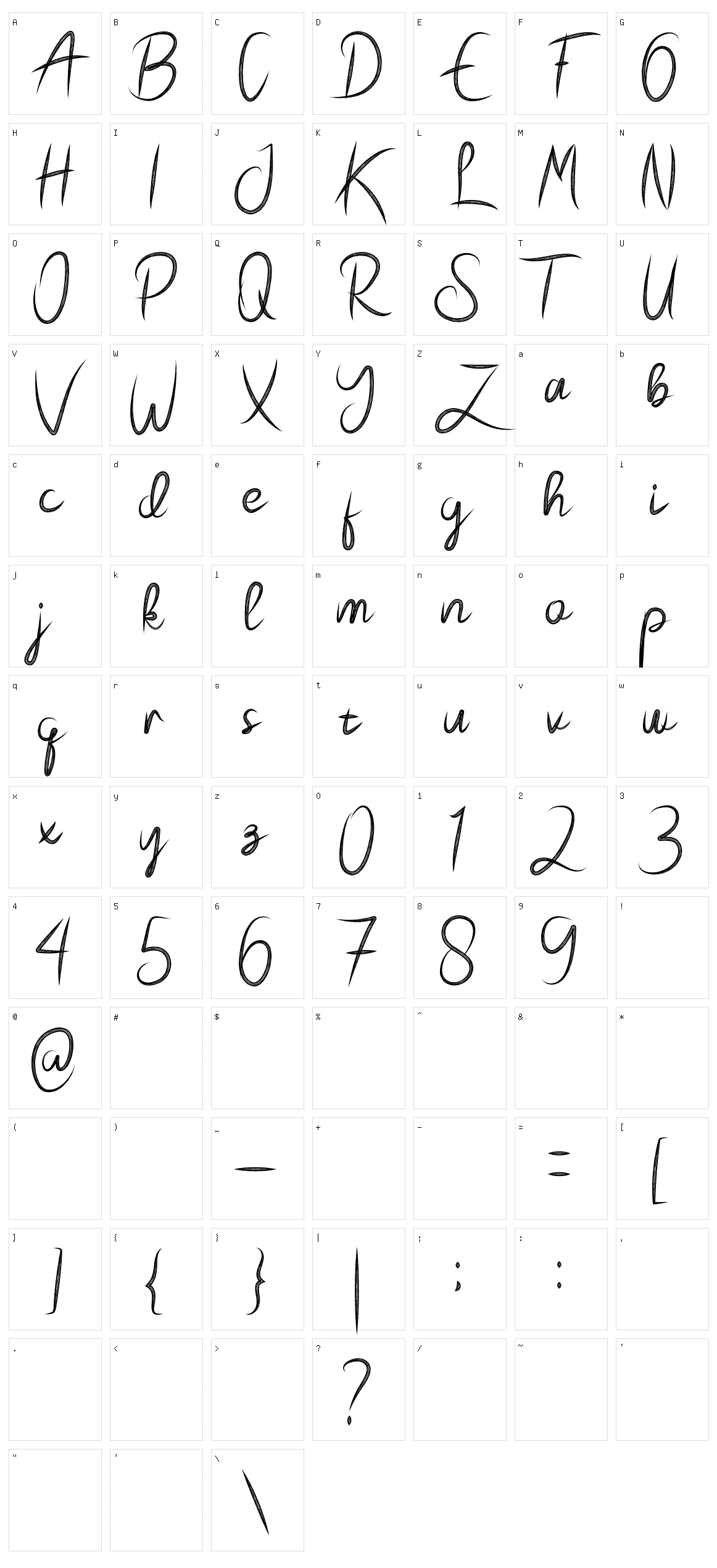 Pecattes Character Set