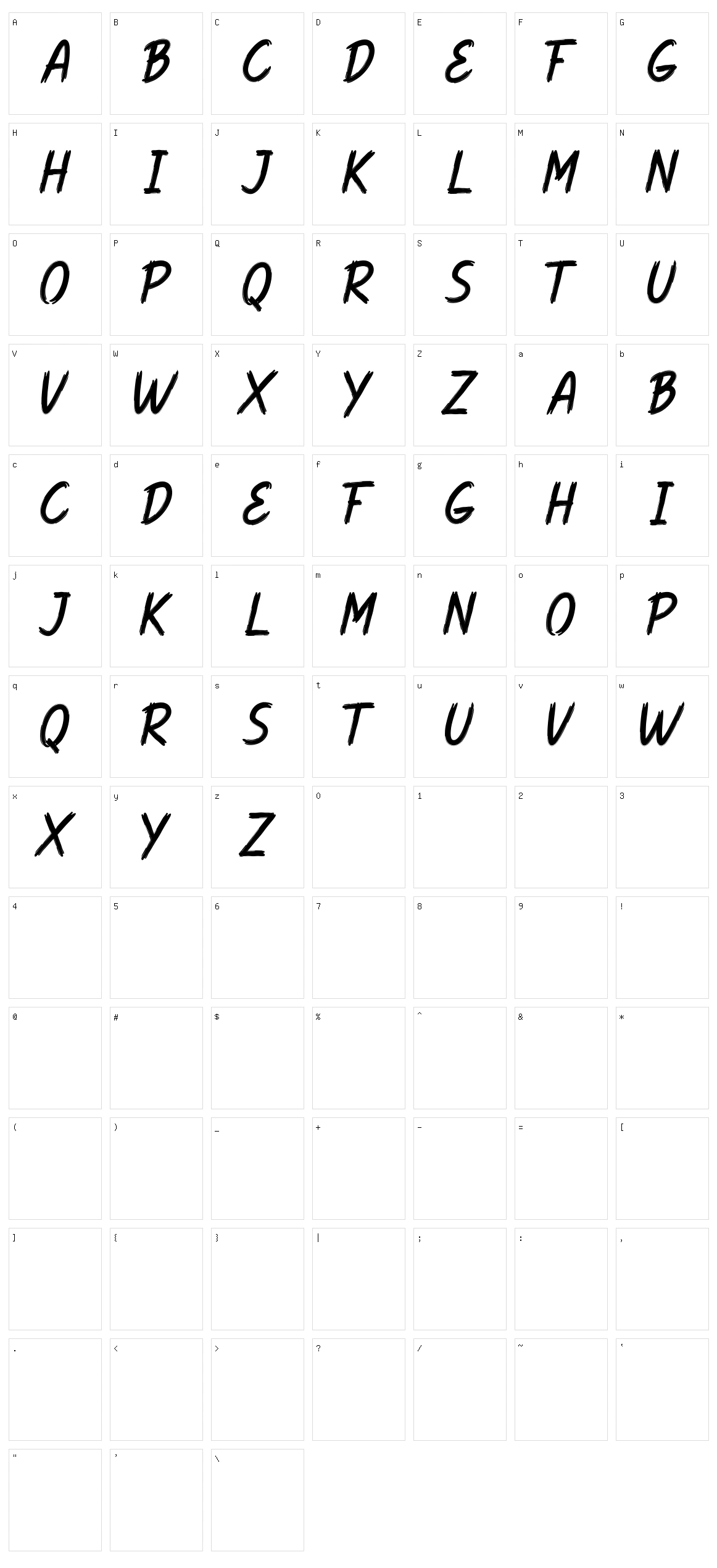 Hmrile Character Set
