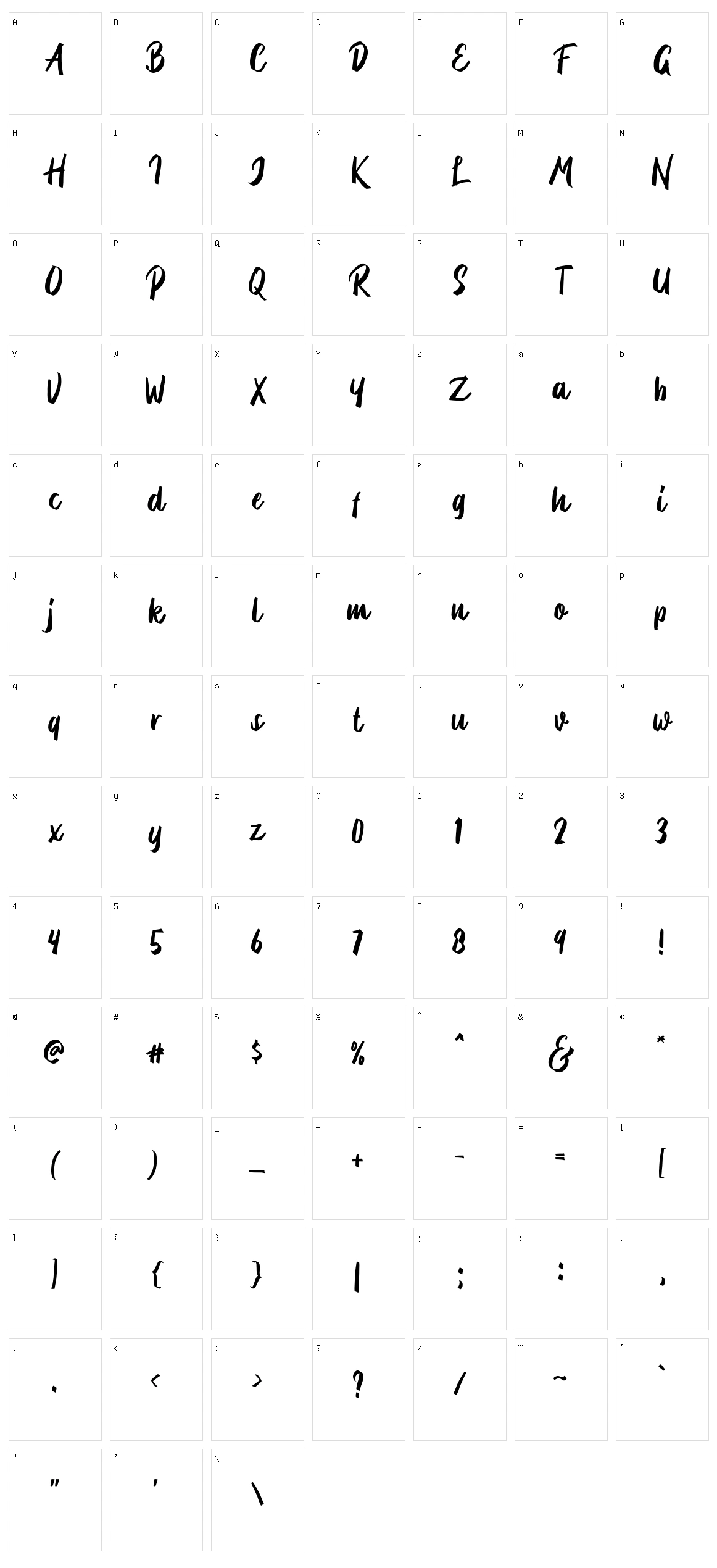 Briberra Character Set
