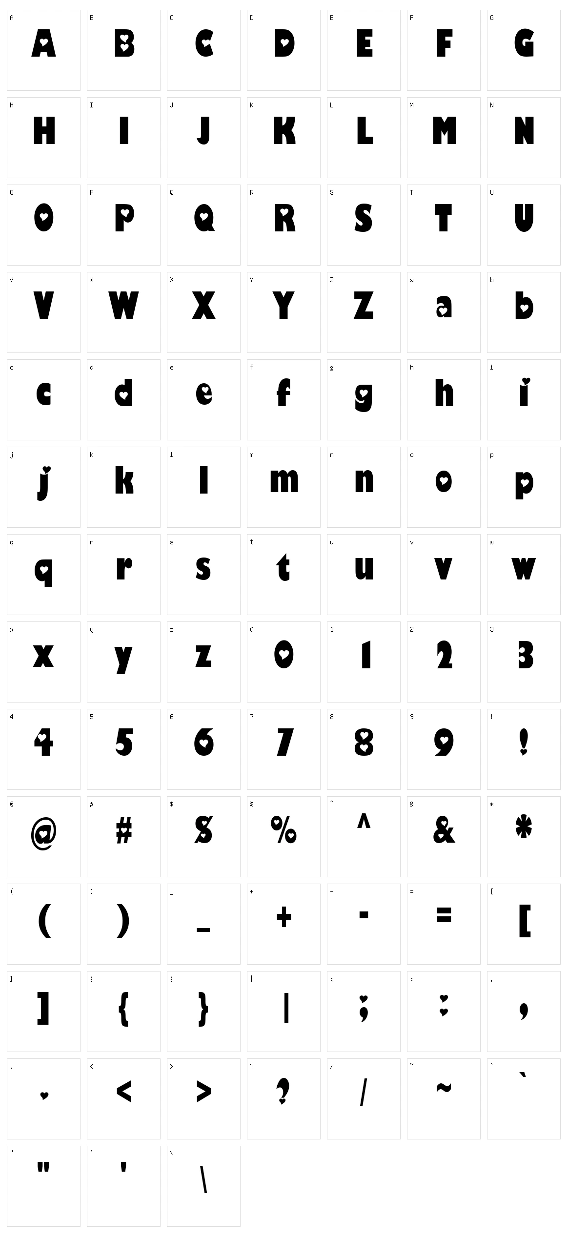 Hole-Hearted Character Set
