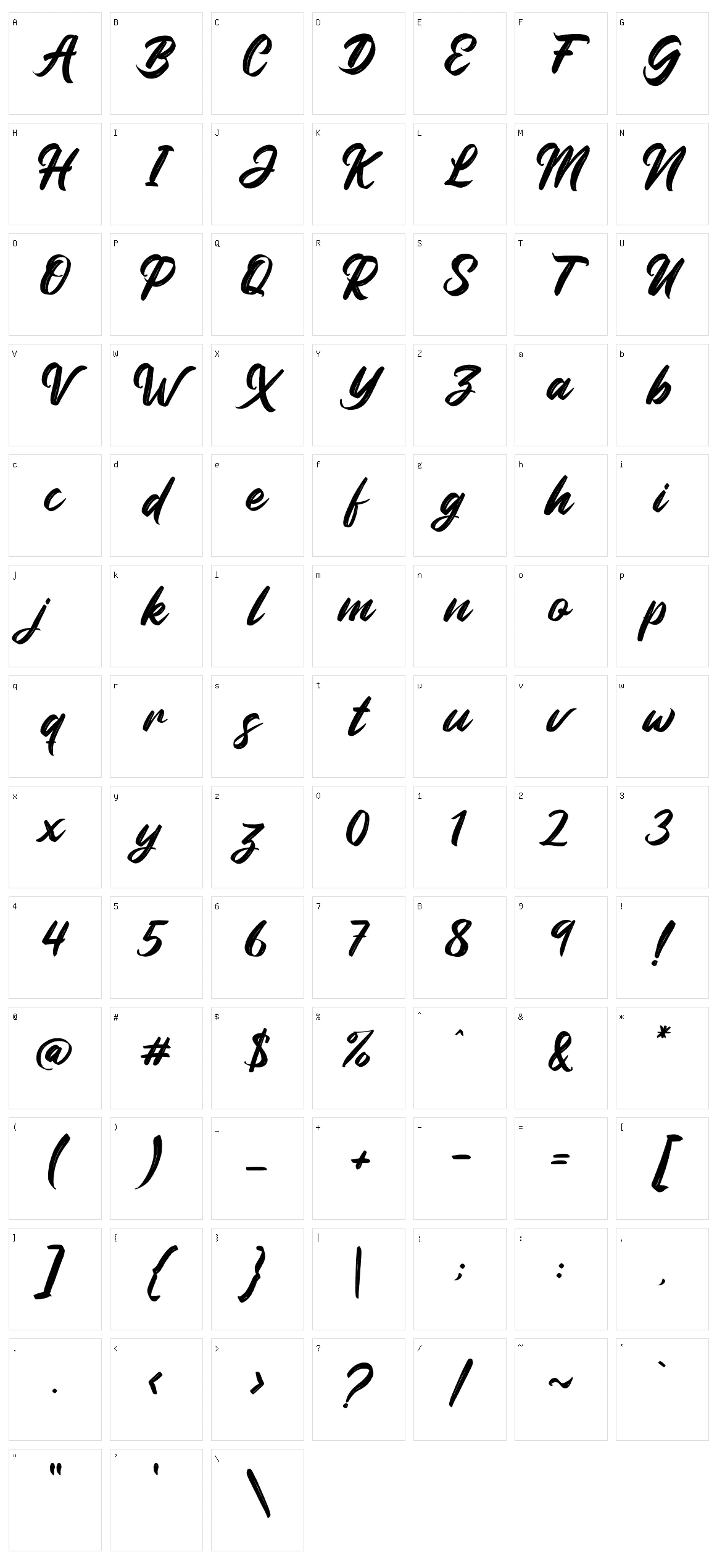 Jhandice Character Set