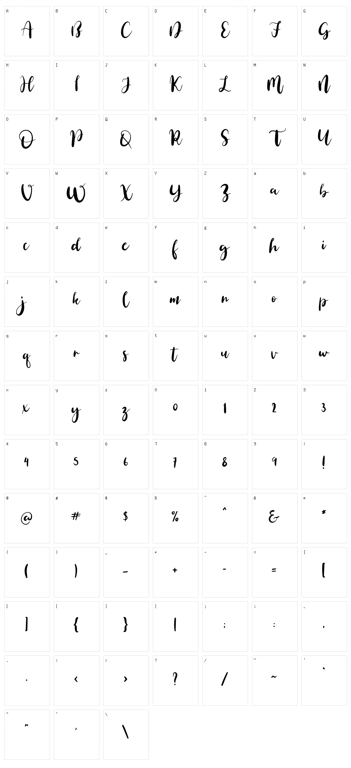 Simple Brush Character Set