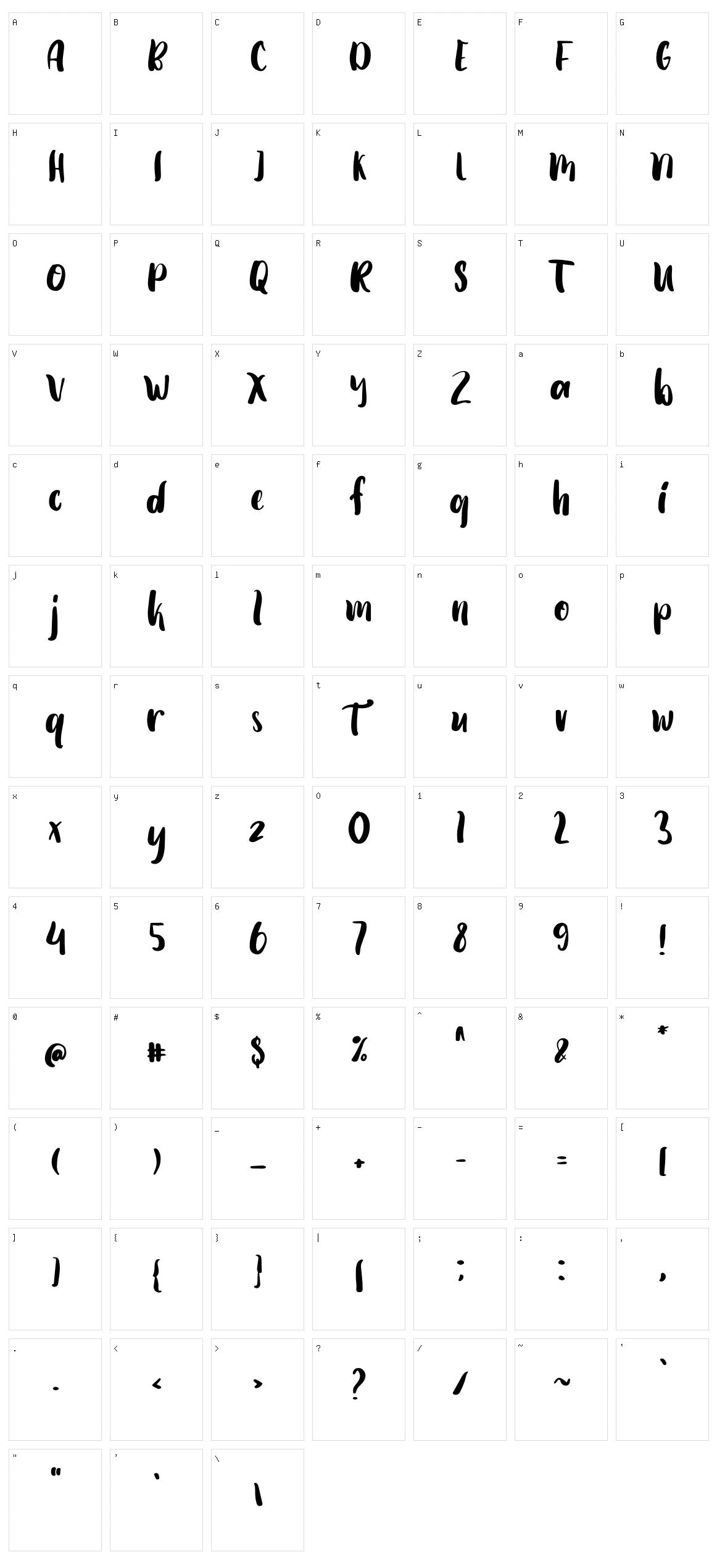 The Abrown Monte Character Set