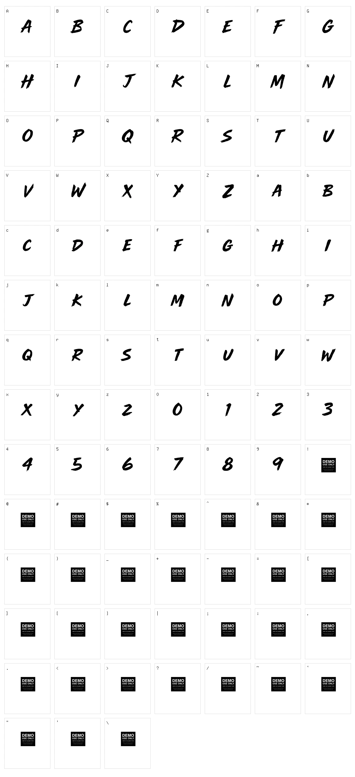 Main Frame Character Set