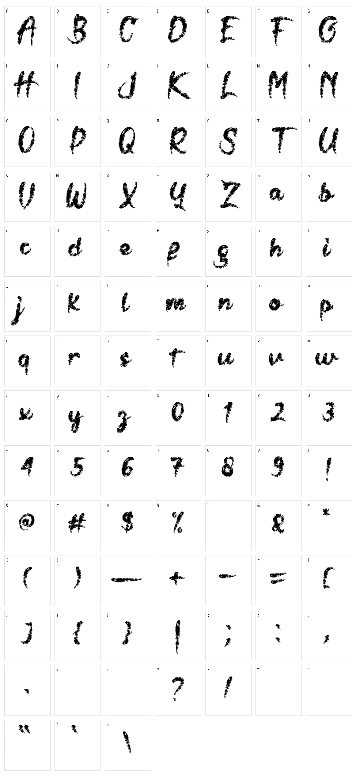 Terasu Brush Character Set