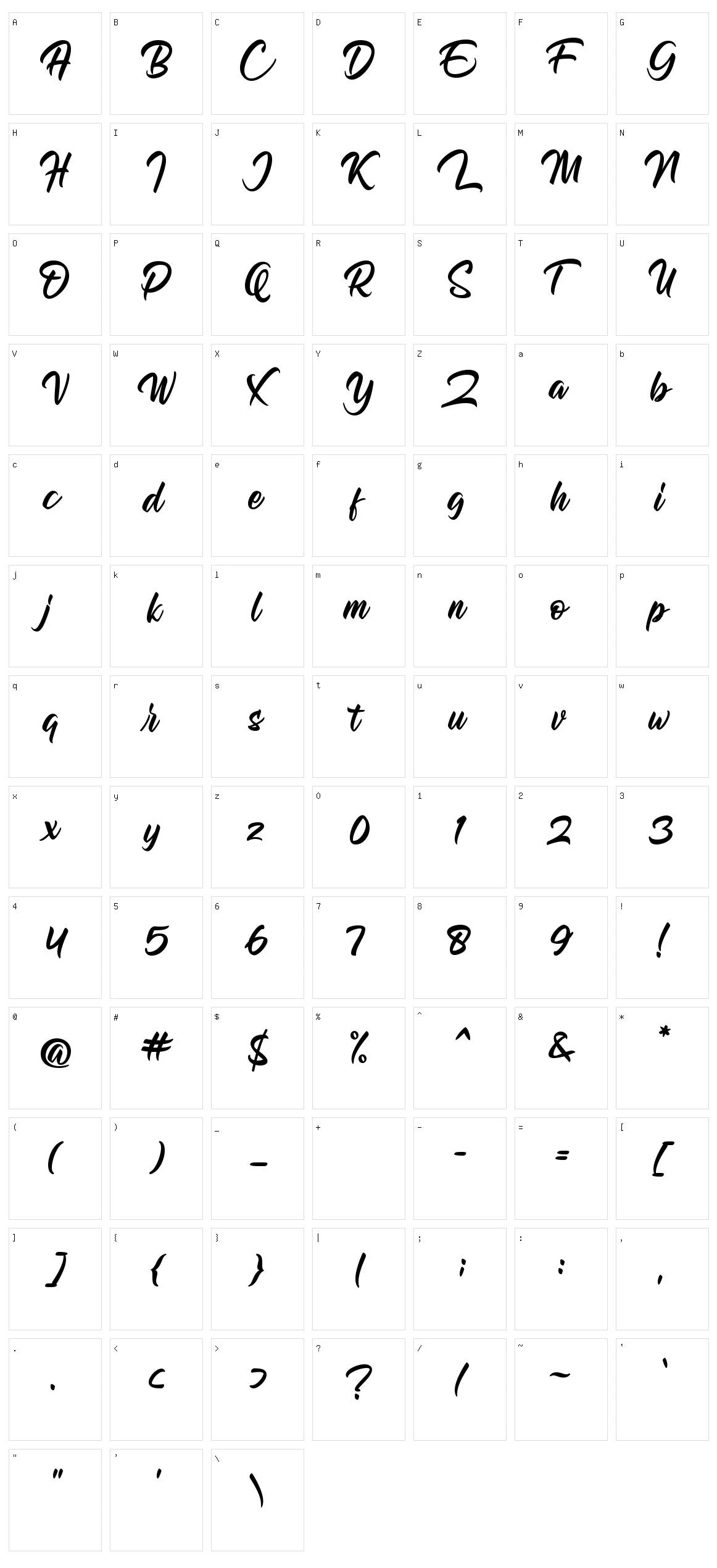 Allegra Ostade Character Set