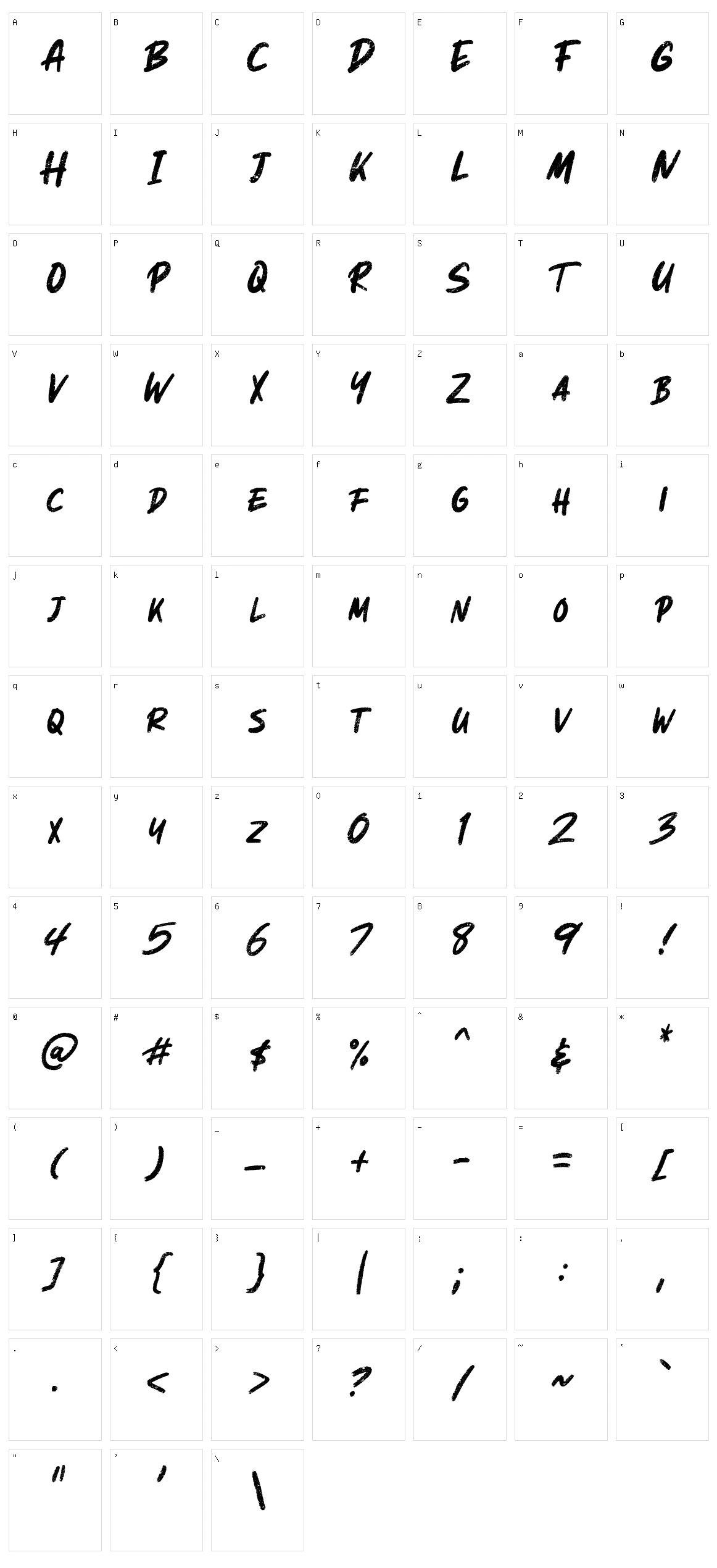 Tharon Character Set