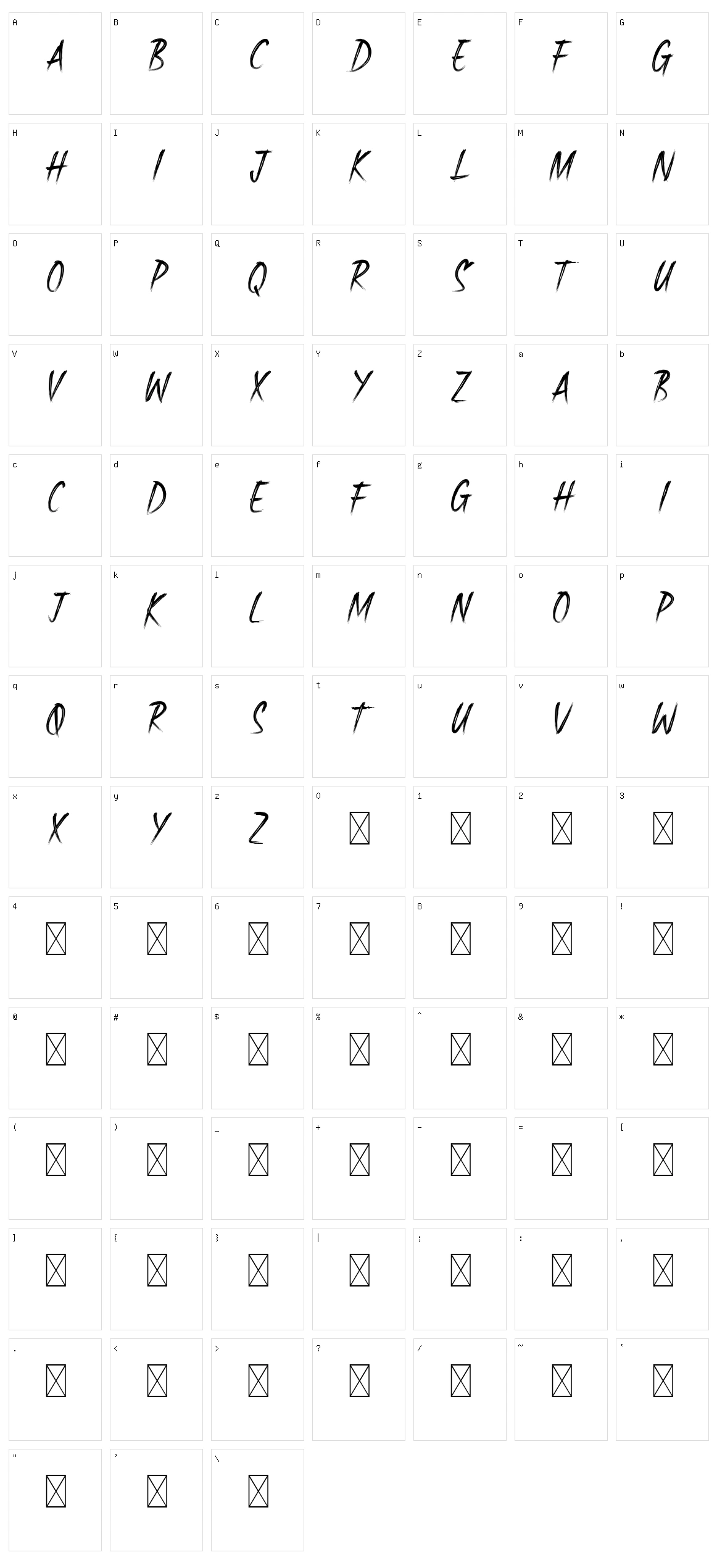 Hareback Character Set