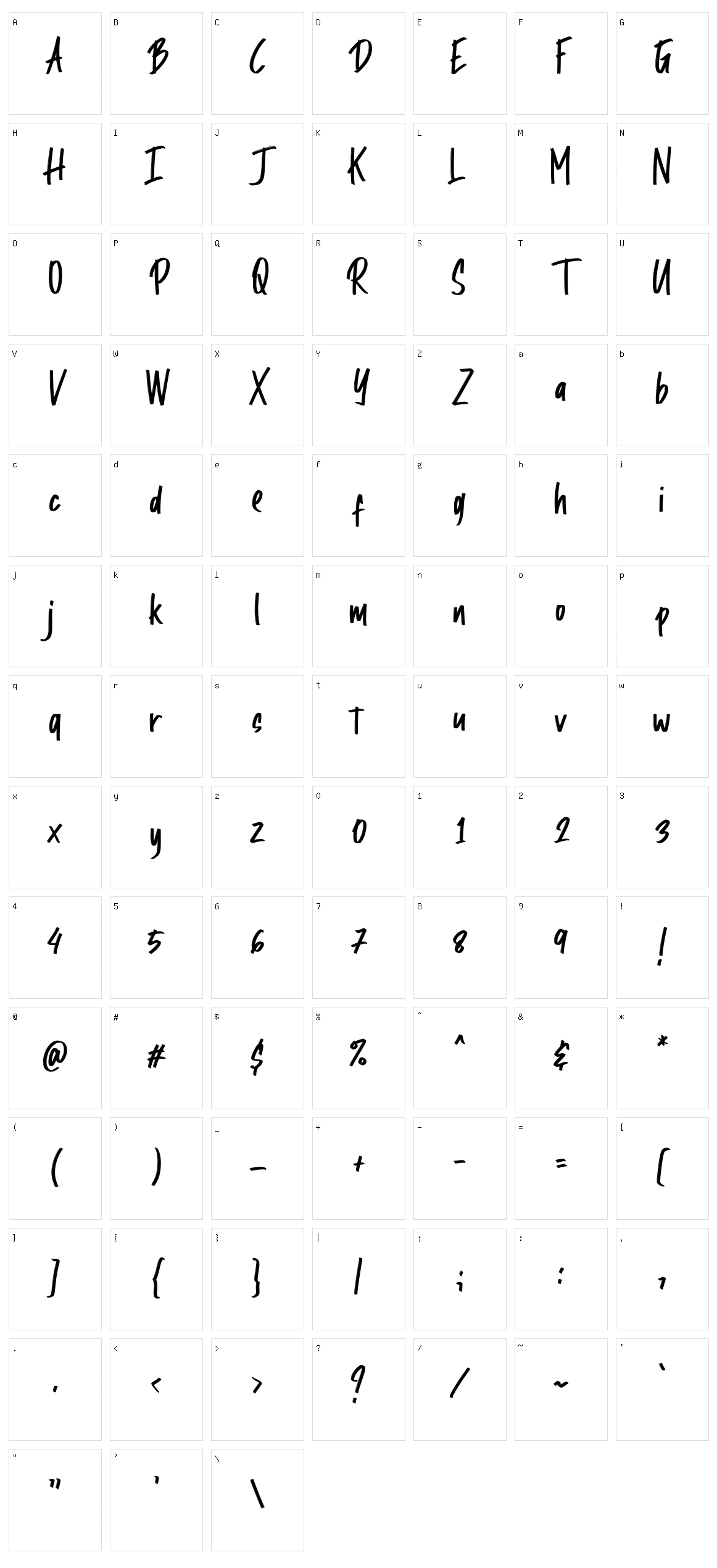 Jabawoky Character Set