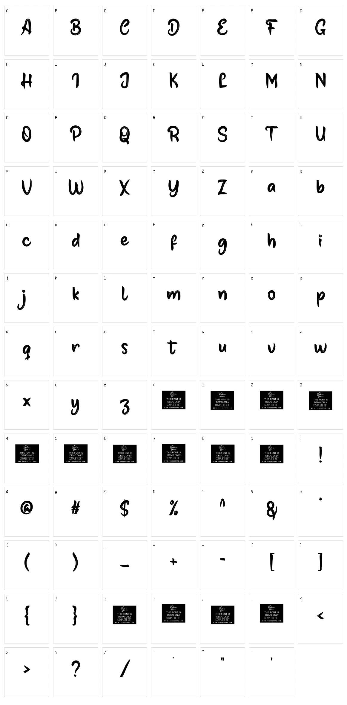 Buman Character Set