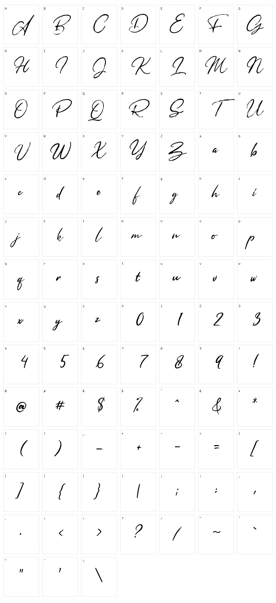Misthique Character Set