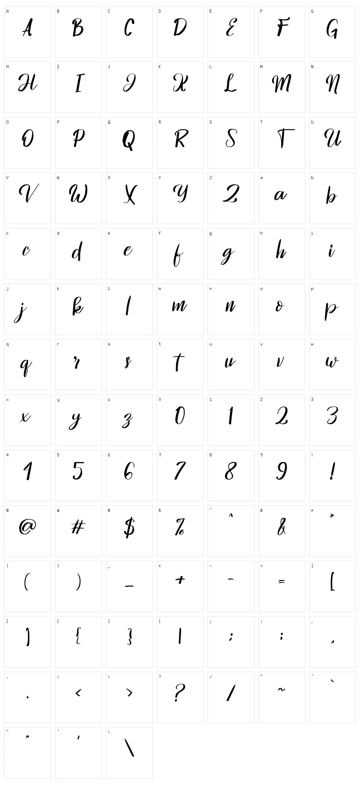 Hontizema Character Set