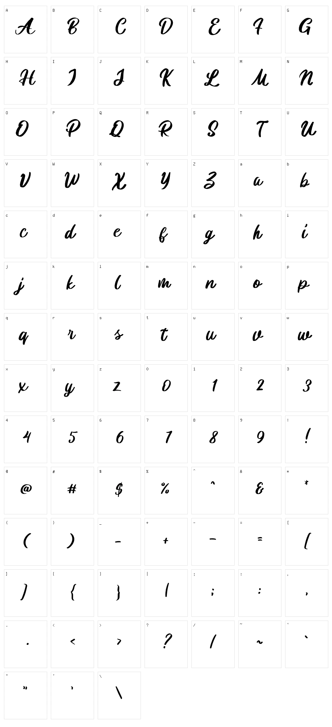 Qalifony Character Set