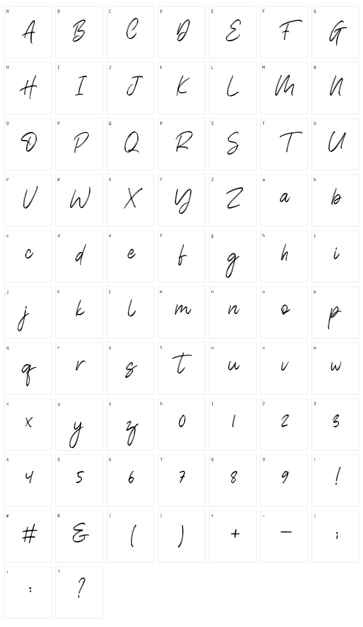 Brokllyng Character Set