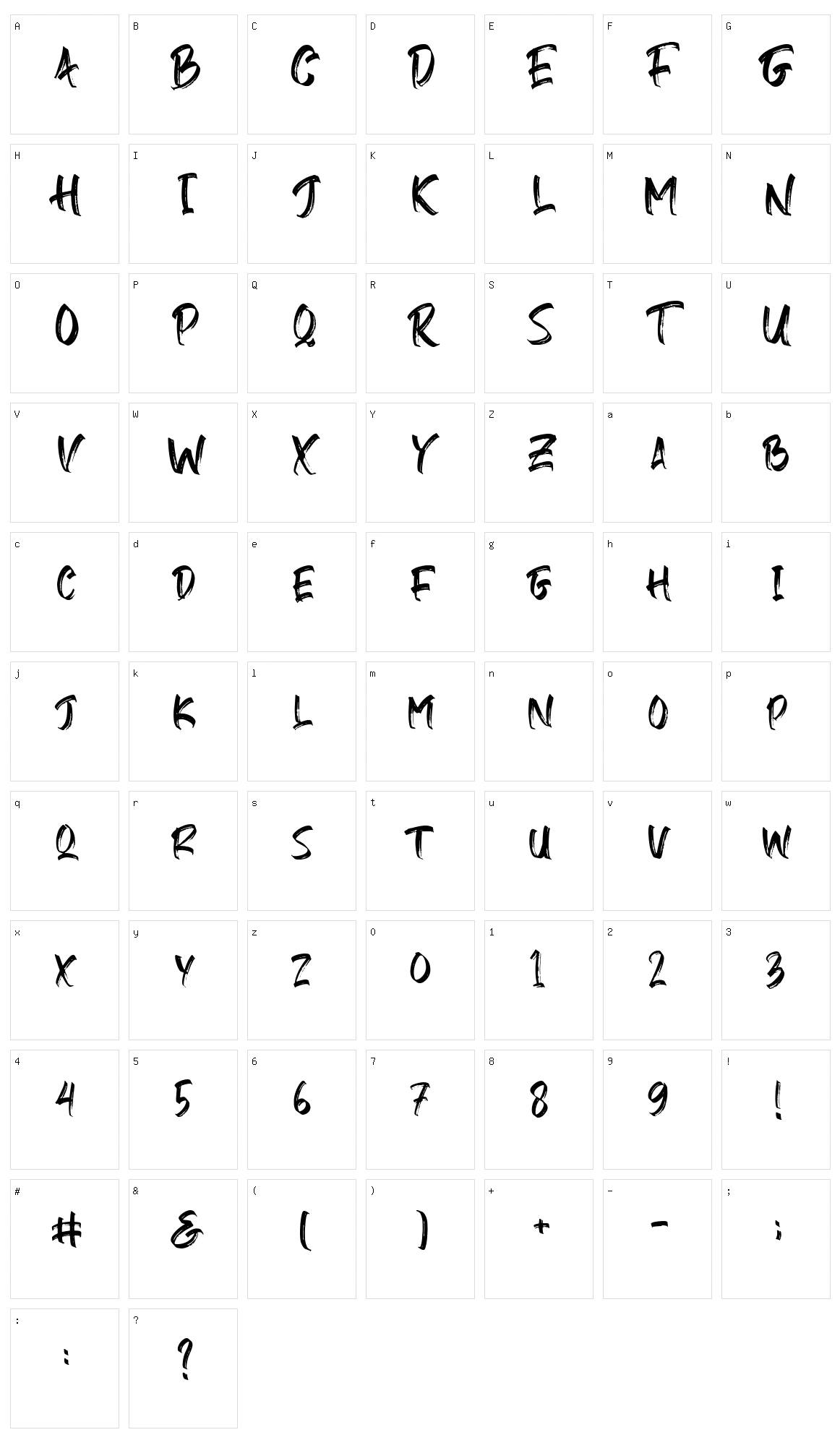 Gebrush Character Set