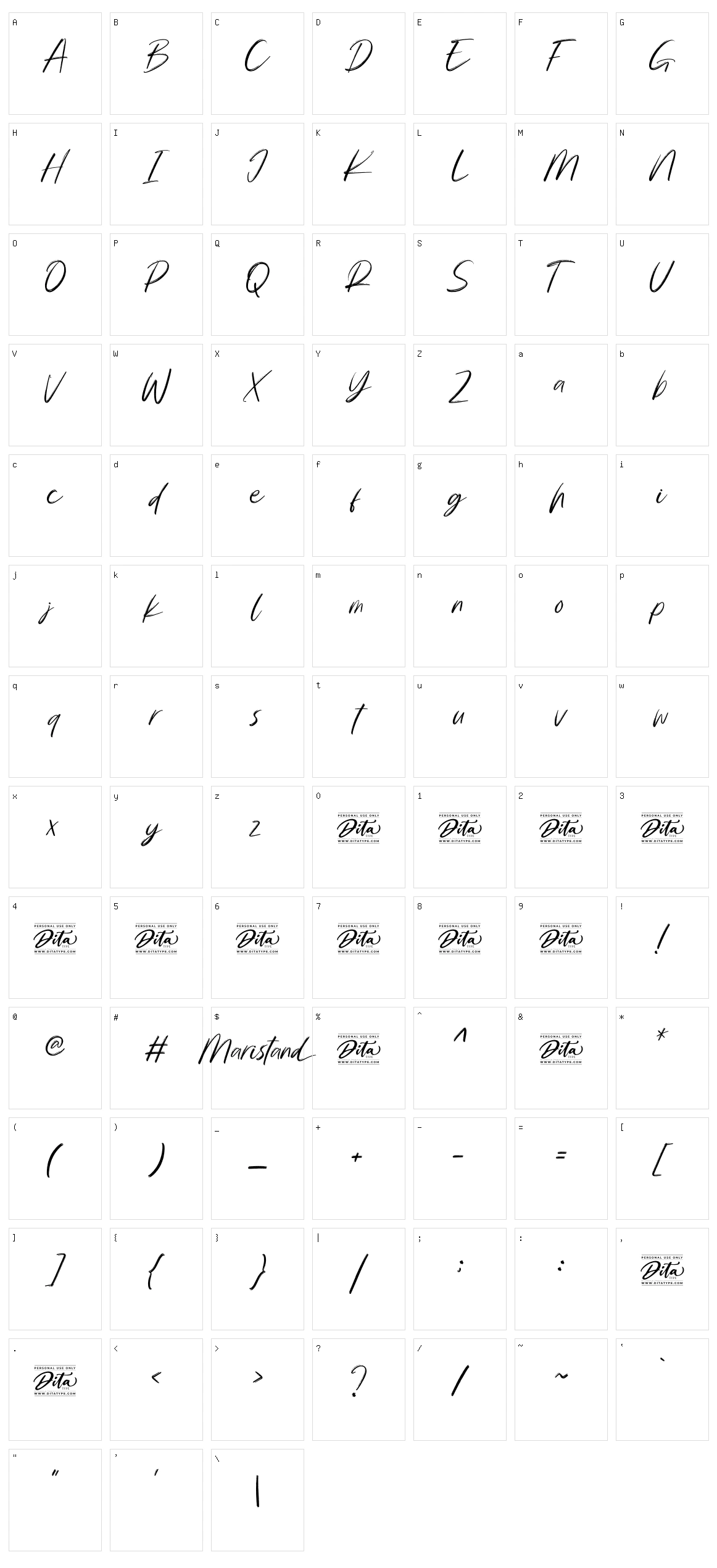 Maristand Character Set