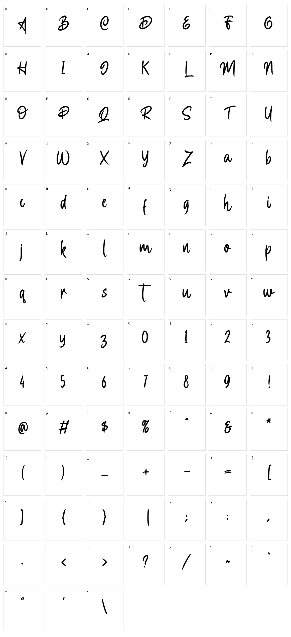 Zabiat Character Set