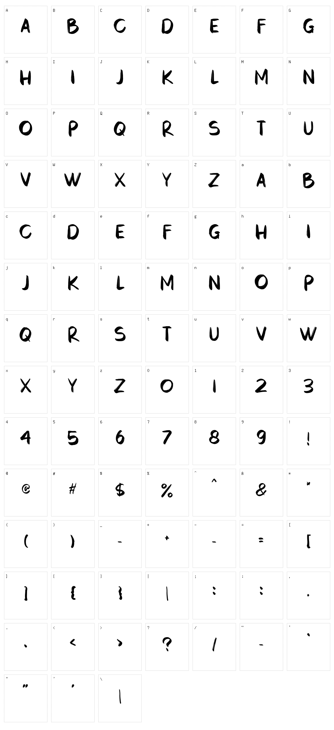 Lincons Character Set