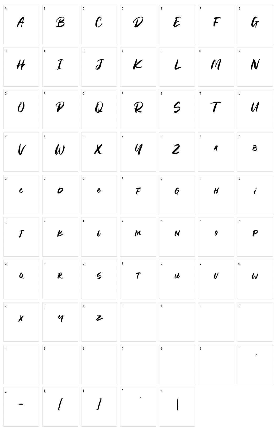 Harashi Character Set