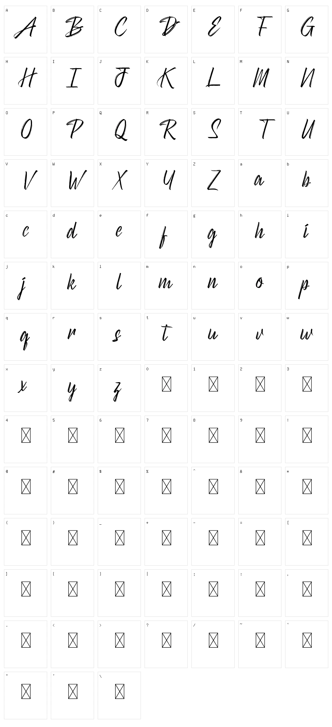 Daystream Character Set